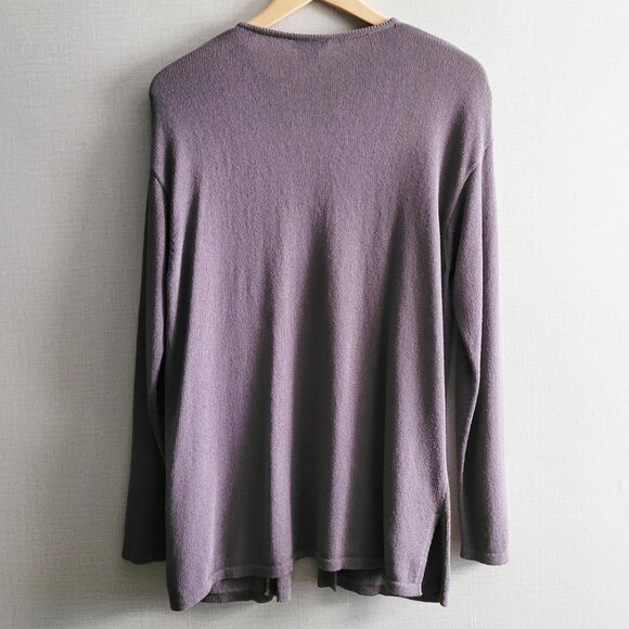 Joan & David Cardigan Womens OS One Size Light Purple Long Slouchy Pockets Italy - Picture 5 of 5
